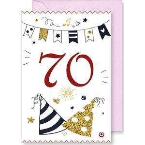 6 Wenskaarten met gekleurde envelop - MGPcards - 70 - Slinger - Feestmutsjes - 11,5 x 17 cm