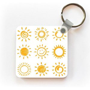 Sleutelhanger - Uitdeelcadeautjes - Verschillende getekende zonnen - Plastic