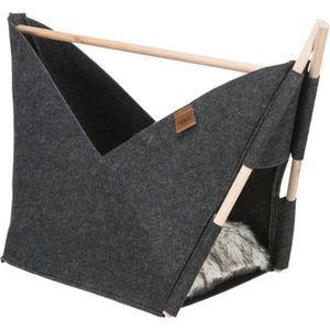 Trixie Kattenmand Tent Elise Met Kussen Vilt Antraciet 63X30X44 CM