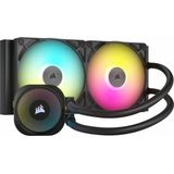 CORSAIR iCUE LINK TITAN 280 RX RGB - Vloeistofkoelsysteem processor afmeting radiator: 280 mm - voor Intel LGA: 1871, 1700 - AMD AM5, AM4 - 2x iCUE LINK RX120 RGB fans - koper, aluminium - zwart