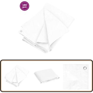 vidaXL Dekzeil - 180 g/m² - 8x12 m - HDPE - Wit Tuinzeil - Dekzeil - Bescherming Tegen Regen - Waterdicht - Stevig