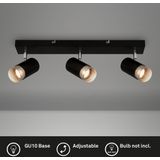 BRILONER - Plafondlamp - 2142035 - Draaibaar - GU10 fitting - Raster lampenkap - Gloeilamp niet inbegrepen - 60 x 7 x 12 cm - Zwart