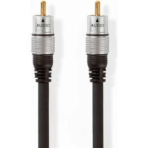 Nedis Digitale Audiokabel - RCA Male - RCA Male - Verguld - 5.00 m - Rond - PVC - Antraciet - Doos