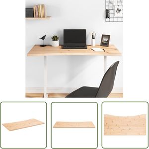 The Living Store Bureaublad 100x50x2,5 cm massief grenenhout - Bureaublad - Grenenhout - Massief Hout - Landelijk Design - Vintage Meubilering