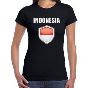 Indonesie landen t-shirt zwart dames - Indonesische landen shirt / kleding - EK / WK / Olympische spelen Indonesia outfit XS