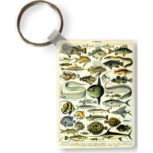 Sleutelhanger - Adolphe Millot - Kunst - Vintage - Vissen - Dieren - Uitdeelcadeautjes - Plastic