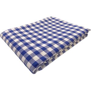 Tafelkleed Cuba ruit blauw 140 x 250 (strijkvrij) - zomer - boerenbont - traditioneel - vintage