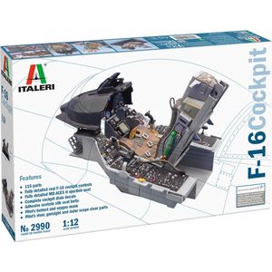 1:12 Italeri 2990 F-16 Cockpit Plastic Modelbouwpakket