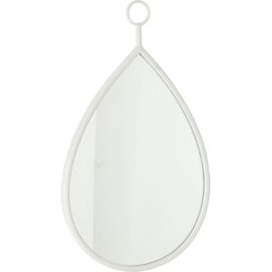 J-Line spiegel Drop - glas - wit - medium - 37 x 61.5 cm