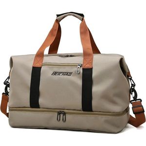 WoYoW®-Weekend/Reistassen-Grote Capaciteit-Beige-Sport Schoudertassen-Hoge Kwaliteit-Waterdicht-20-35L-Oxford doek-46x25x28cm