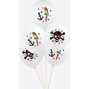 Ballonnen piraten - 5 stuks - 30 cm opgeblazen - helium en lucht