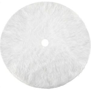 Kerstboomrok/kerstboomkleed wit 120 cm - Witte sneeuw kerstboomkleden - Kerstversiering/decoratie/ zacht wit pluche rond