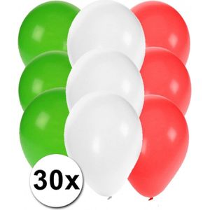 30x Ballonnen in Italiaanse kleuren