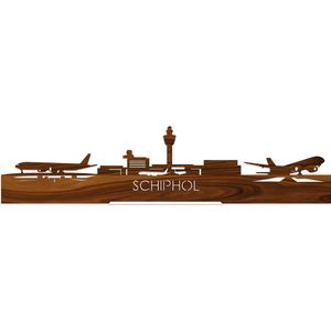 Standing Skyline Schiphol Palissander hout - 60 cm - Woondecoratie design - Decoratie om neer te zetten en om op te hangen - Meer steden beschikbaar - Cadeau voor hem - Cadeau voor haar - Jubileum - Verjaardag - Housewarming - Interieur -