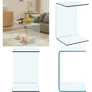 vidaXL Bijzettafel 40x40x60 cm gehard glas - Tafel - Tafels - Tafeltje - Tafeltjes