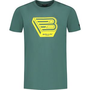 Ballin Amsterdam - Heren Loose Fit T-shirts Crewneck SS - Faded Green - Maat XS