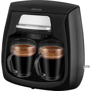 Sencor SCE 2100BK koffiezetapparaat - inclusief twee dubbelwandige koffieglazen - filterkoffie - 0,3 liter - zwart