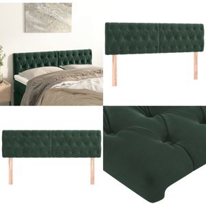 vidaXL Hoofdborden 2 st 80x7x78/88 cm fluweel donkergroen - Hoofdbord - Hoofdborden - Hoofdeinde - Houten Hoofdbord