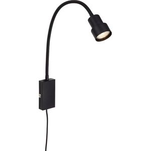 Briloner Leuchten TUSI bedlamp touch functie metaal zwaart 1xLED-GU10 5W 400lm 3000K flex arm aan/uit schakelaar