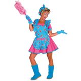 Wilbers & Wilbers - Serveersters & Kamermeisjes Kostuum - Sexy Poetsvrouw Bea Boenwas Kostuum - Blauw, Roze - Maat 34 - Carnavalskleding - Verkleedkleding
