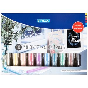 Stylex Raamstiften - 10 Krijt Stiften - Glas Stiften - Porselein Stiften - Afwasbare Stiften