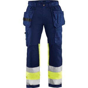 Blaklader 1558 Reflecterende Werkbroek Stretch Marineblauw/Geel