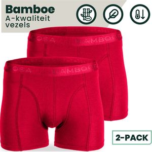 Bamboe Boxershorts | Bamboe Onderbroeken  | Anti-zweet Boxershorts | Naadloze Boxershorts | 2 Paar - Rood | Maat: M | Merk: Bamboosa