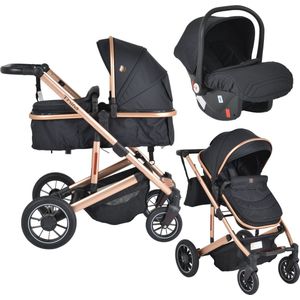 Cangaroo Thira Black 3-in-1 Combi Kinderwagen incl. Autostoel