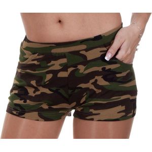 Wilbers & Wilbers - Leger & Oorlog Kostuum - Commando Hotpants Bedrukt Vrouw - groen - Large / XL - Carnavalskleding - Verkleedkleding