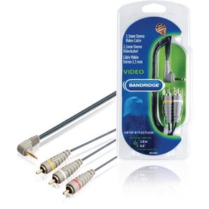 Bandridge - 3.5 mm Jack naar Composiet Kabel - 2 m - Zwart