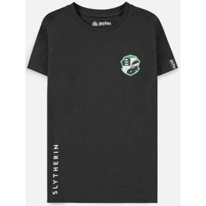 Harry Potter - Slytherin Emblem Kinder T-shirt - Kids 122 - Zwart