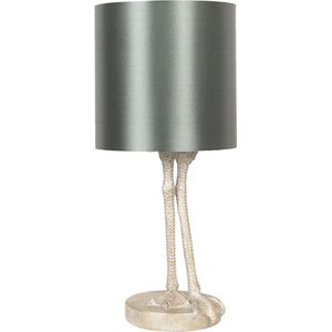 Clayre & Eef Tafellamp Poten Ø 25*56 cm E27/max 1*60W Grijs Kunststof Rond Bureaulamp Nachtlampje