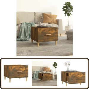 vidaXL Salontafel - 50x50x40 cm - Gerookt Eikenhout Salontafel - Houten Salontafel - Eiken Salontafel - Bruine Salontafel - Multifunctionele Salontafel