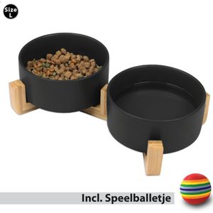 Doufy - Voerbak - Drinkbak - 2x800 ML - Keramiek - Hond en Kat - Vaatwasserbestendig