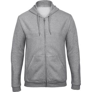 B&C ID.205 Hooded Full Zip Sweatshirt CGWUI25 - Heather Grey - M