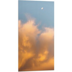 WallClassics - Vlag - Oranje Wolken - 50x100 cm Foto op Polyester Vlag