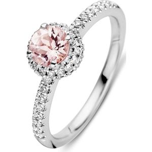 Ring witgoud morganiet + briljant