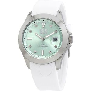 Ice Watch ICE steel - Classic - White pastel green 020381 Horloge - Siliconen - Zilverkleurig - Ø 40 mm