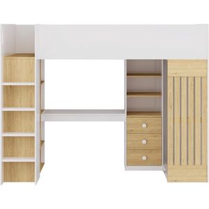 Vente-unique Bed kind hout natuurlijk licht 90 x 190 cm