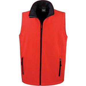 Softshell casual bodywarmer rood voor heren - Outdoorkleding wandelen/zeilen - Mouwloze vesten L (40/52)