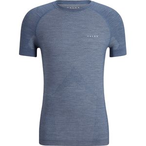 FALKE heren T-shirt Wool-Tech Light - thermoshirt - blauw (capitain) - Maat: M