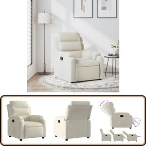 vidaXL Fauteuil Verstelbaar Fluweel - Crèmekleurig Verstelbare Fauteuil - Lounge Stoel - Fluweelfauteuil - Creme Fauteuil - Relaxfauteuil