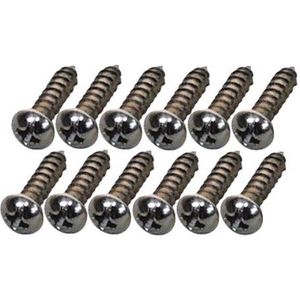 tuner mounting screws, Classic/Vintage series guitars, #3 x 3/8, nickel, 12 pcs