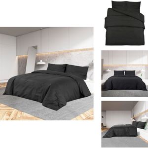 vidaXL Dekbed - Dekbedden - Dekbedovertrek - Overtrek - Dekbedovertrekset lichtgewicht 200x200 cm microvezel zwart