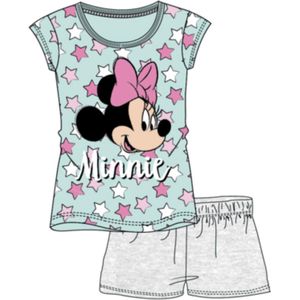 Disney Minnie mouse pyjama met korte mouw - lichtgroen - grijs - maat 128 cm / 8 jaar