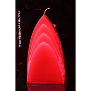 Bogen Kaars, ROOD METALLIC, hoogte: 17cm