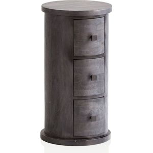 Rootz Moderne Ladekast - Dressoir - Opbergkast - Mangohout - Unieke korrel - Massief hout - Zwart - 34 cm x 65 cm x 34 cm