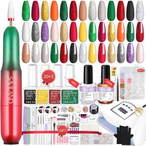 20 Kleuren Gelnagellakset met Nagellamp en Nagelboor - Complete Nagelkit voor Thuis
