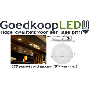 LED paneel / downlight 18W warm wit