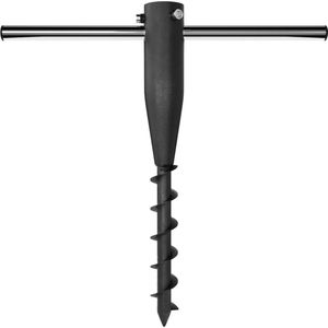 Metalen parasolhouder, parasolhouder, metalen grondpin om in te schroeven, roterende drogerhouder, standaard, paalhouder voor tuin, basis voor parasols, grondpin met stok